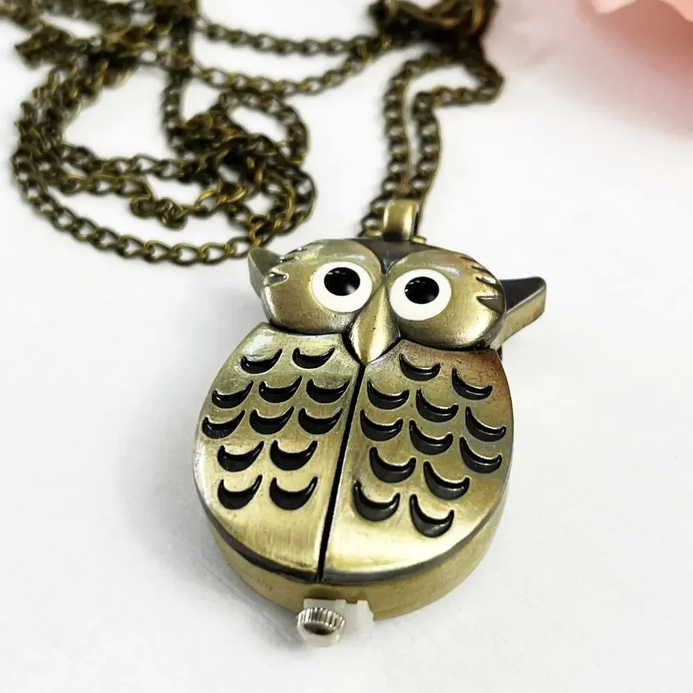 Owl Watch Pendant Necklace